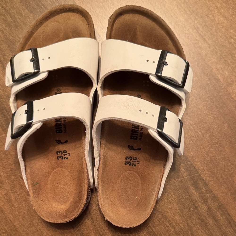 Birkenstock Kids White and Brown Sandals